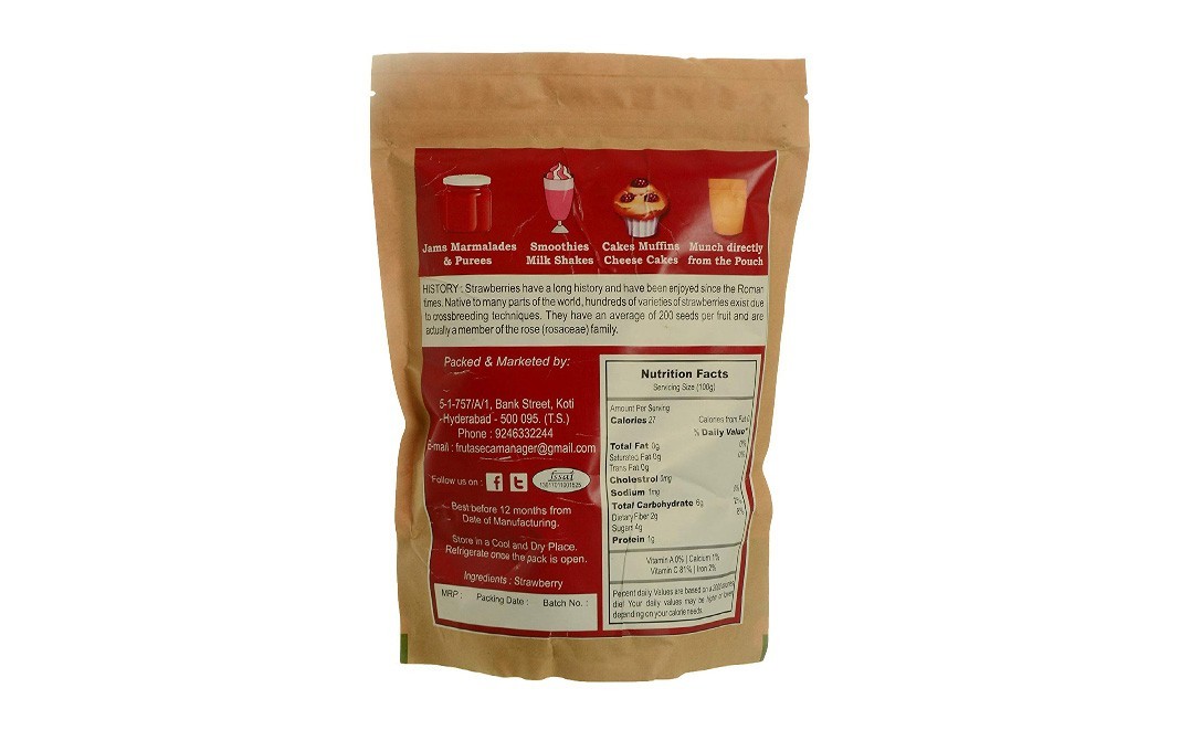 Fruta Seca Strawberry    Pack  500 grams